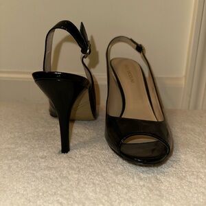 BCBGMaxAzria Glossy Black Slingback Heels
